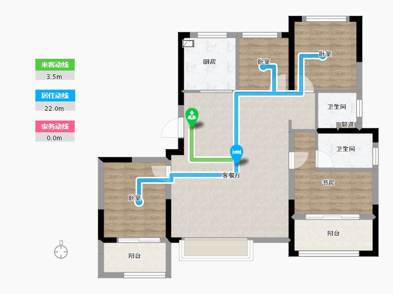 浙江省-宁波市-万科云谷-95.02-户型库-动静线