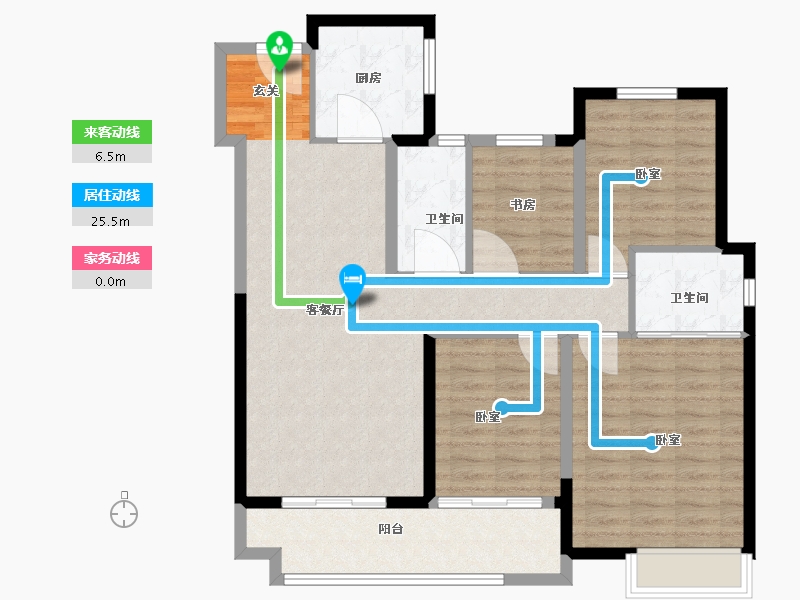 湖北省-武汉市-新城璞樾门第-103.00-户型库-动静线