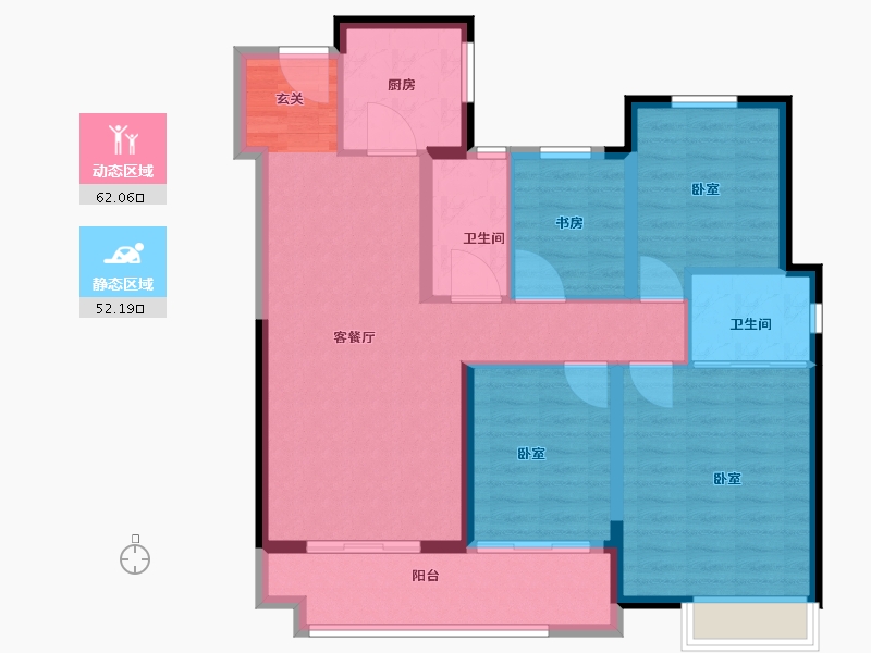 湖北省-武汉市-新城璞樾门第-103.00-户型库-动静分区