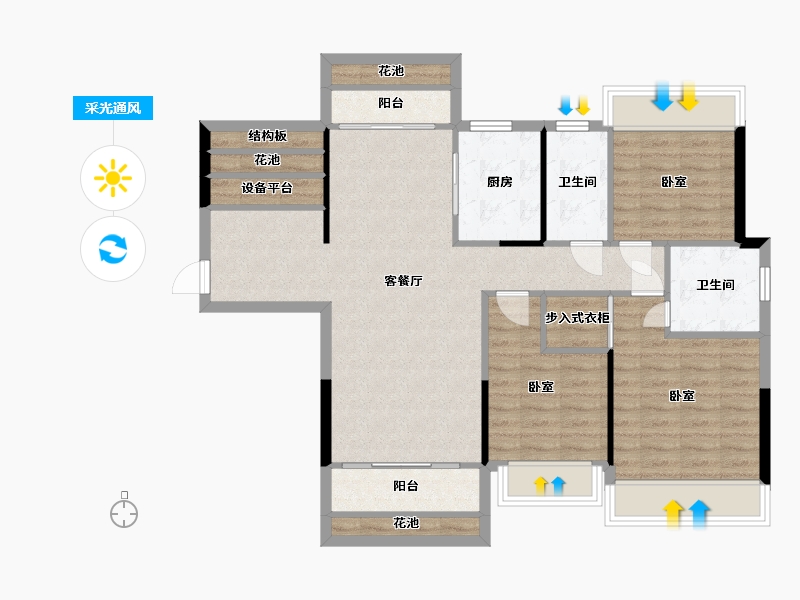 湖南省-衡阳市-东方和园-98.39-户型库-采光通风