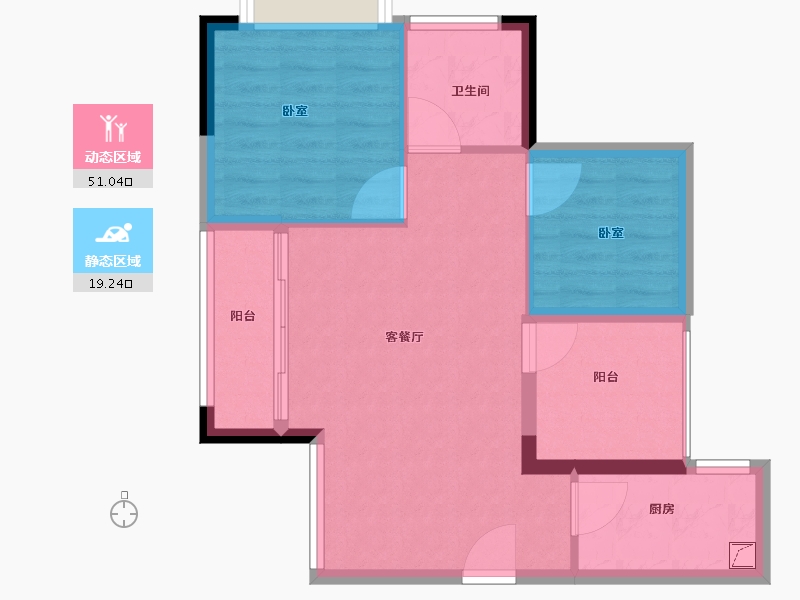 广东省-佛山市-恒福天悦-63.00-户型库-动静分区