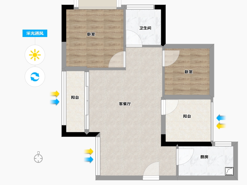 广东省-佛山市-恒福天悦-63.00-户型库-采光通风