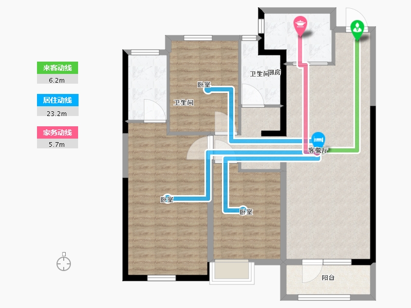 湖北省-武汉市-兰亭大境-104.18-户型库-动静线