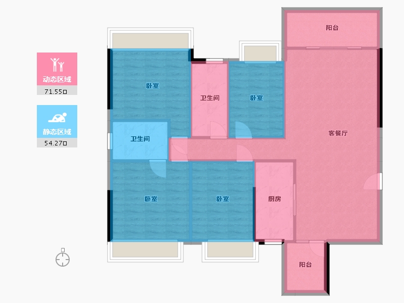 湖南省-衡阳市-珠江愉景南苑-115.39-户型库-动静分区