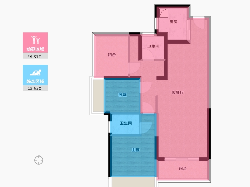 广东省-惠州市-中交香颂花园-66.31-户型库-动静分区