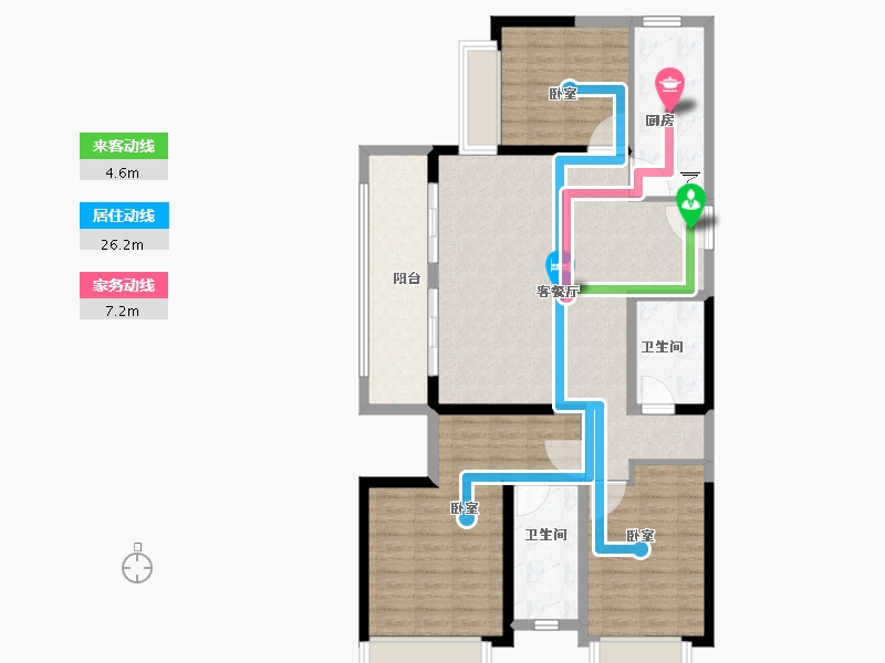 湖北省-荆州市-保利堂悦-111.00-户型库-动静线