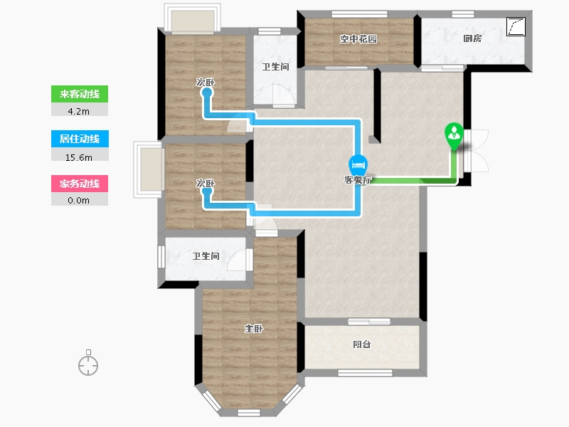 湖南省-长沙市-兴汝金城-112.47-户型库-动静线