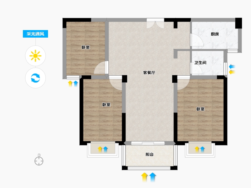 安徽省-六安市-御龙湾-86.21-户型库-采光通风