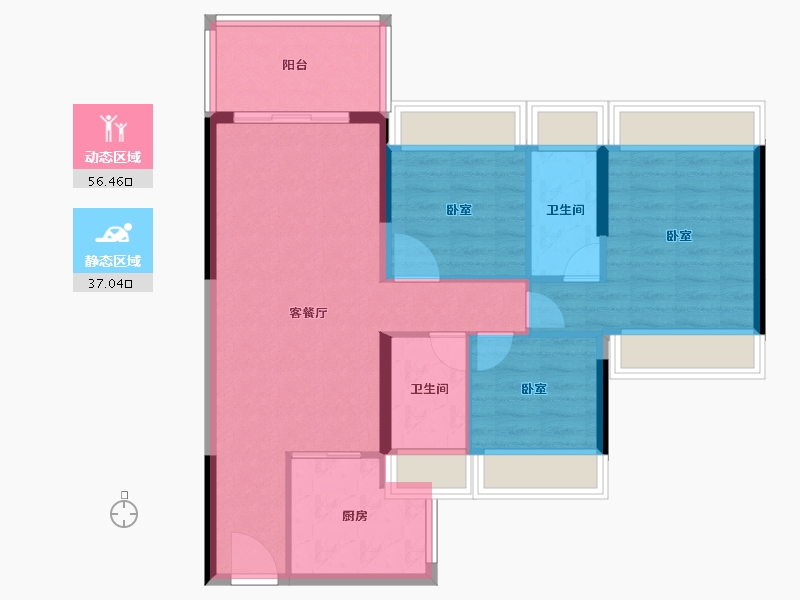 广东省-湛江市-雍豪园-84.02-户型库-动静分区