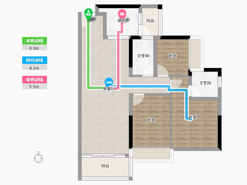 广东省-广州市-雅瑶绿洲星悦湾-82.49-户型库-动静线