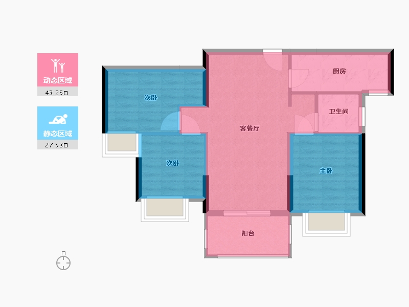 广东省-惠州市-泰丰牧马湖-63.48-户型库-动静分区