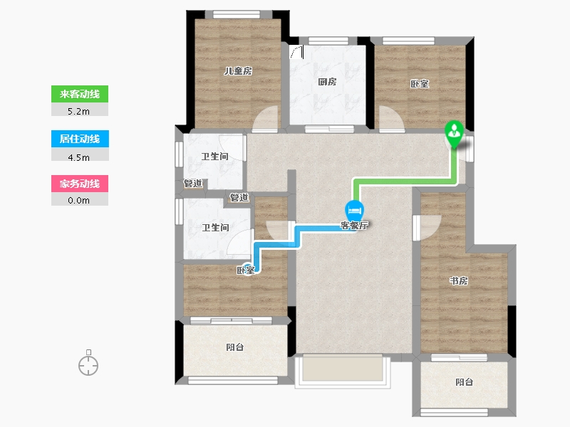 浙江省-宁波市-万科云谷-87.64-户型库-动静线