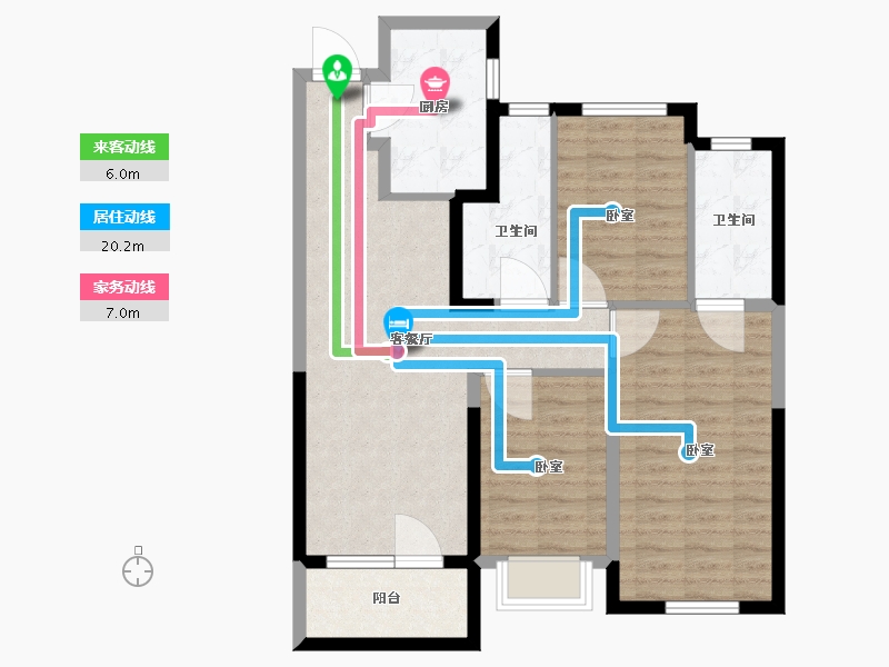 湖北省-武汉市-兰亭大境-86.00-户型库-动静线