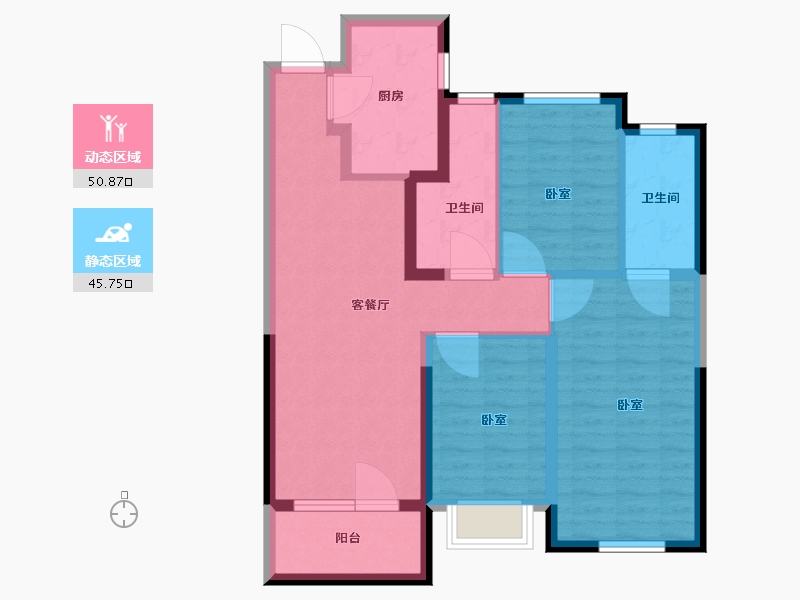 湖北省-武汉市-兰亭大境-86.00-户型库-动静分区