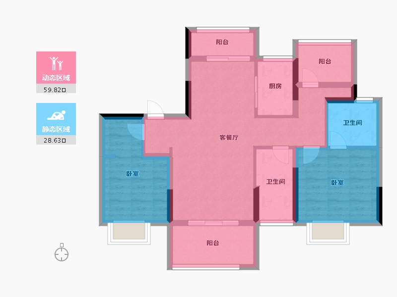 广东省-惠州市-金科蓝山府-78.00-户型库-动静分区