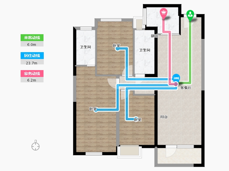 湖北省-武汉市-兰亭大境-105.39-户型库-动静线