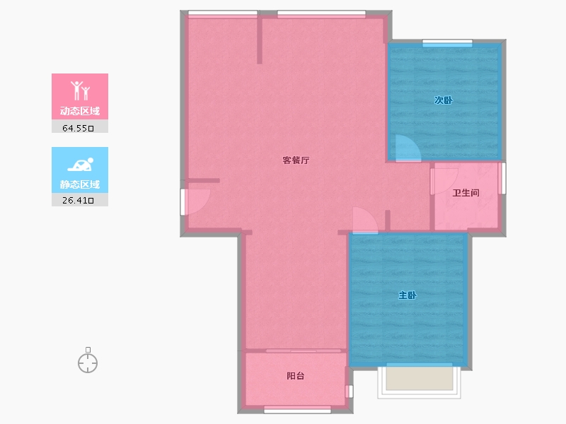 浙江省-宁波市-桑梓苑-83.98-户型库-动静分区