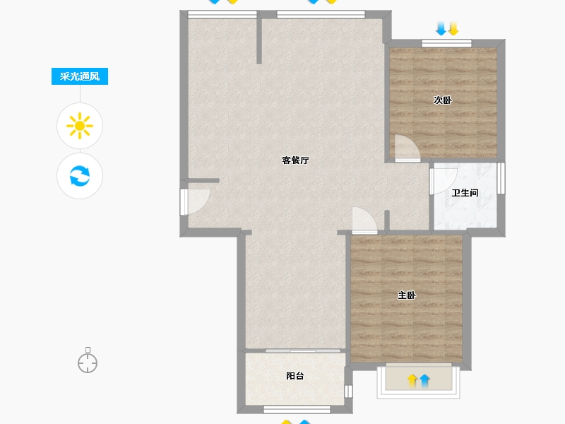 浙江省-宁波市-桑梓苑-83.98-户型库-采光通风