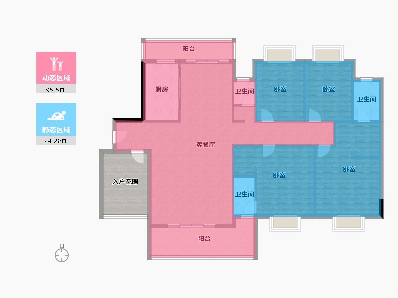 广东省-惠州市-惠福家园-166.83-户型库-动静分区