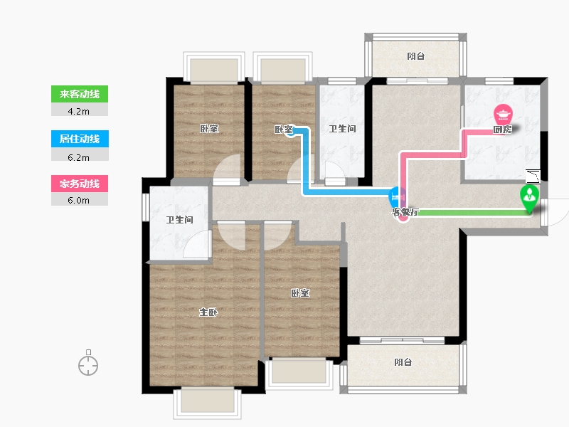 广东省-广州市-东莞恒大滨江左岸-106.01-户型库-动静线