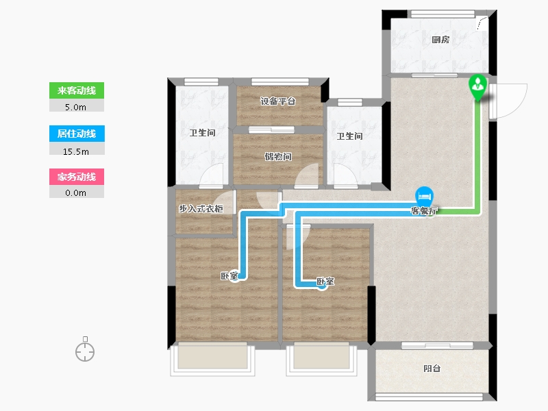 浙江省-宁波市-宝龙余姚珑润广场-88.00-户型库-动静线