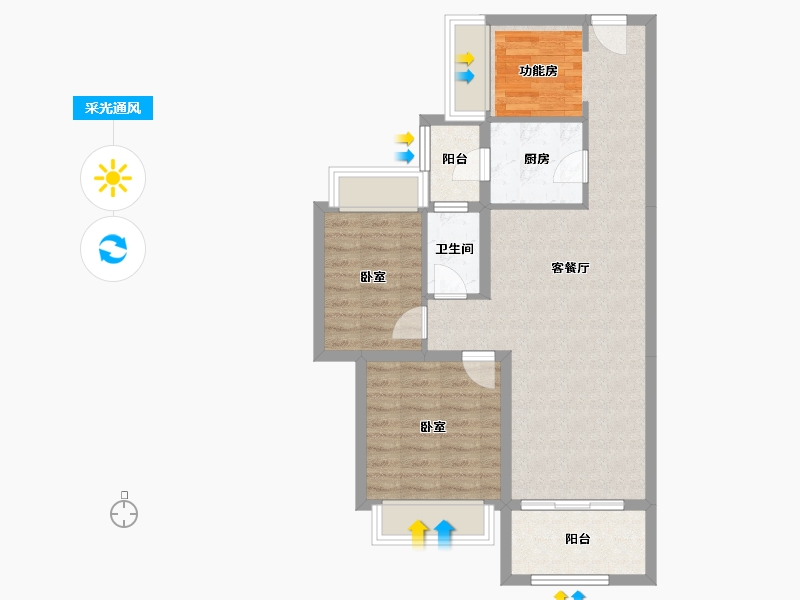 广东省-珠海市-润颐居-72.51-户型库-采光通风