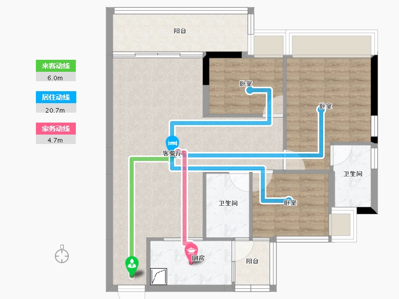 广东省-湛江市-建实碧绿花园-82.85-户型库-动静线