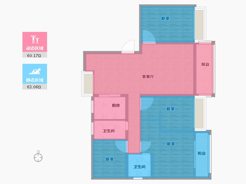 广东省-珠海市-碧桂园·濠月湾-110.00-户型库-动静分区