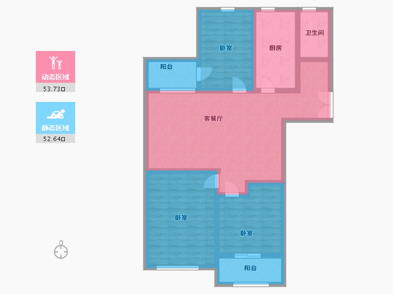 江苏省-徐州市-宏利达金水湾-94.00-户型库-动静分区