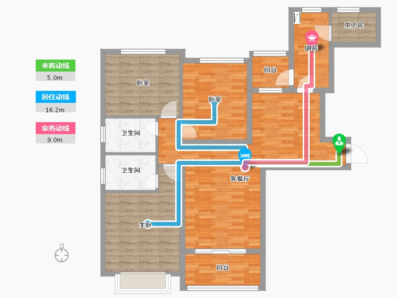 广西壮族自治区-贺州市-南宁恒大绿洲-101.40-户型库-动静线