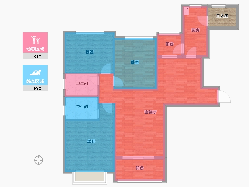 广西壮族自治区-贺州市-南宁恒大绿洲-101.40-户型库-动静分区