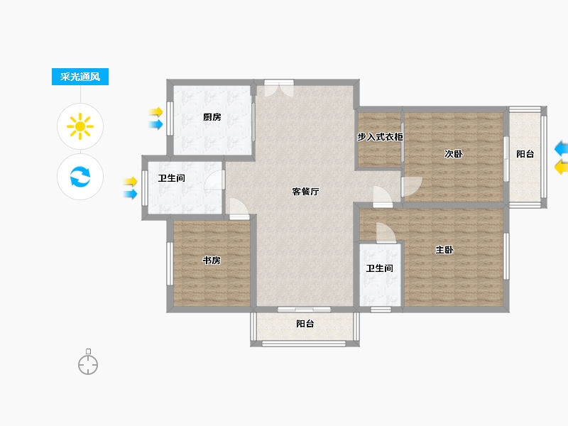 浙江省-绍兴市-中地镜水湾-129.00-户型库-采光通风