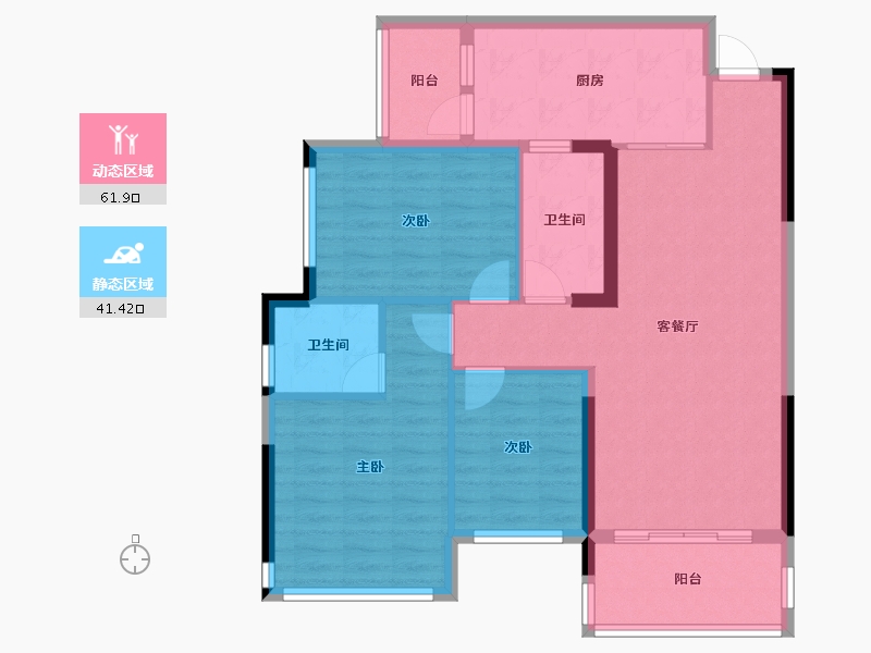 贵州省-贵阳市-春樘府-92.85-户型库-动静分区