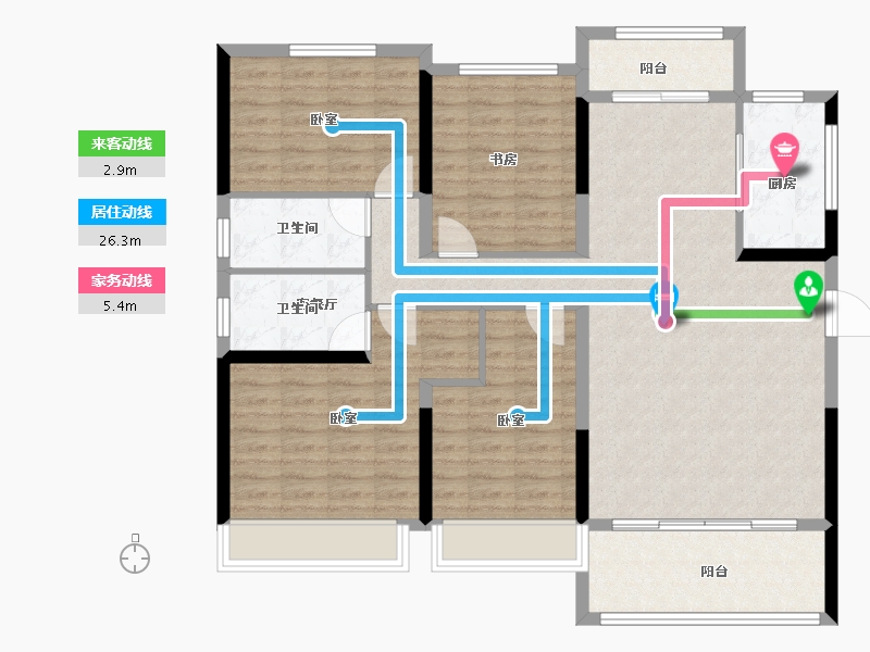 广东省-汕头市-潮南碧桂园云荟府-116.99-户型库-动静线