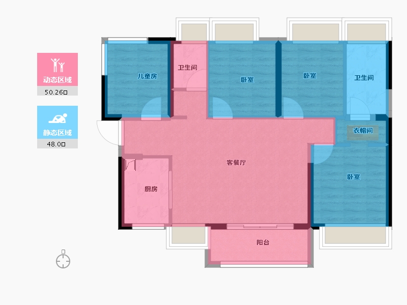 广东省-佛山市-金科集美山水-88.00-户型库-动静分区