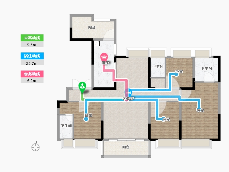 湖南省-长沙市-碧桂园·荟隽棠-148.72-户型库-动静线