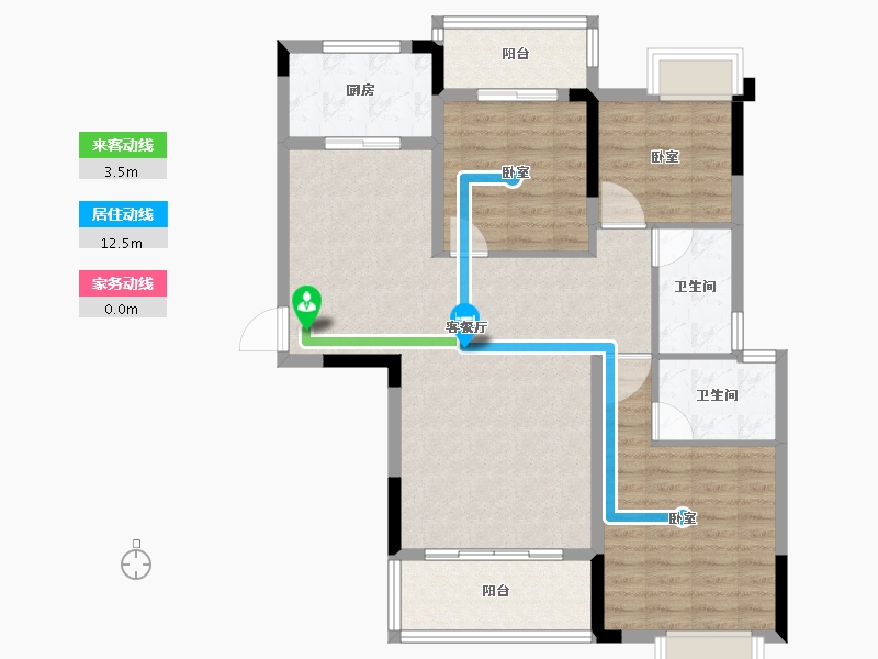 湖北省-荆州市-书香雅苑-94.84-户型库-动静线