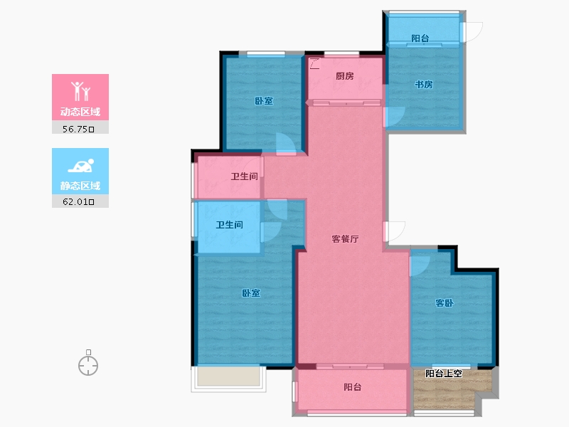 浙江省-宁波市-余姚中梁首府-107.00-户型库-动静分区