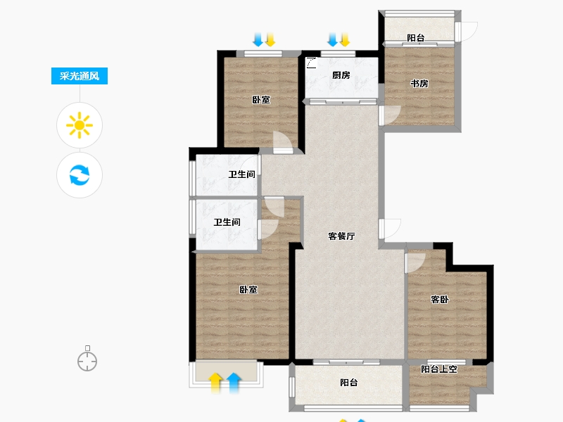 浙江省-宁波市-余姚中梁首府-107.00-户型库-采光通风