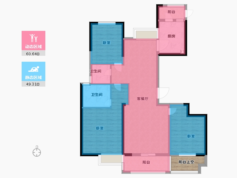 浙江省-宁波市-余姚中梁首府-98.00-户型库-动静分区