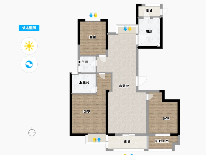 浙江省-宁波市-余姚中梁首府-98.00-户型库-采光通风