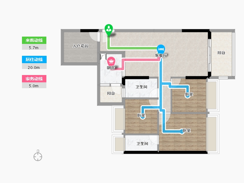 广东省-湛江市-龙悦公馆-90.47-户型库-动静线