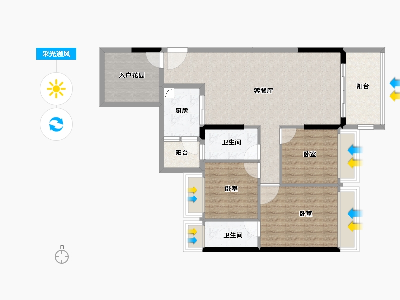 广东省-湛江市-龙悦公馆-90.47-户型库-采光通风