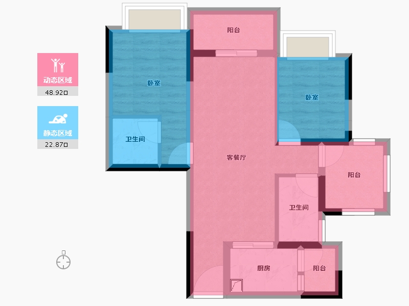 广东省-湛江市-湛江爱琴海国际广场-62.57-户型库-动静分区