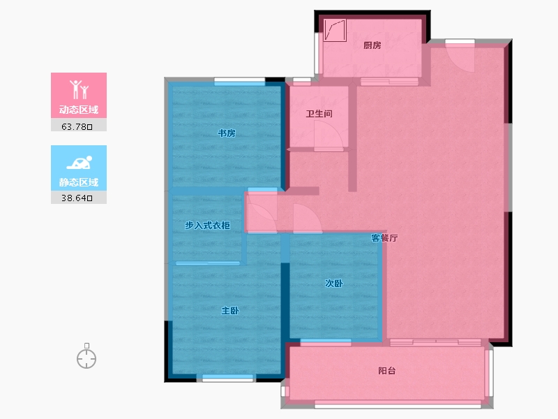 安徽省-蚌埠市-拓基鼎元里-91.00-户型库-动静分区