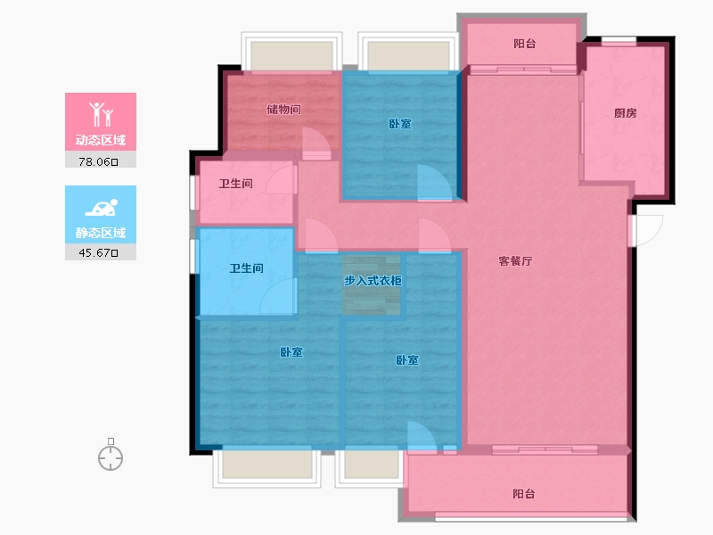 湖北省-武汉市-融侨滨江城-112.19-户型库-动静分区