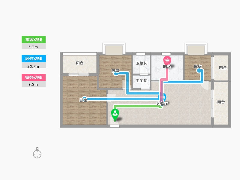 湖南省-岳阳市-丰荟国际-84.40-户型库-动静线