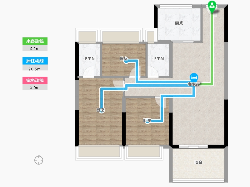 广东省-湛江市-雍豪园-89.63-户型库-动静线