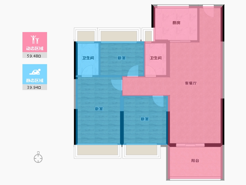 广东省-湛江市-雍豪园-89.63-户型库-动静分区