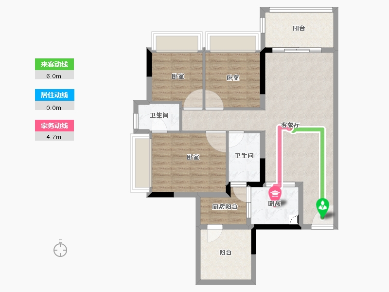 广东省-湛江市-龙悦公馆-87.60-户型库-动静线